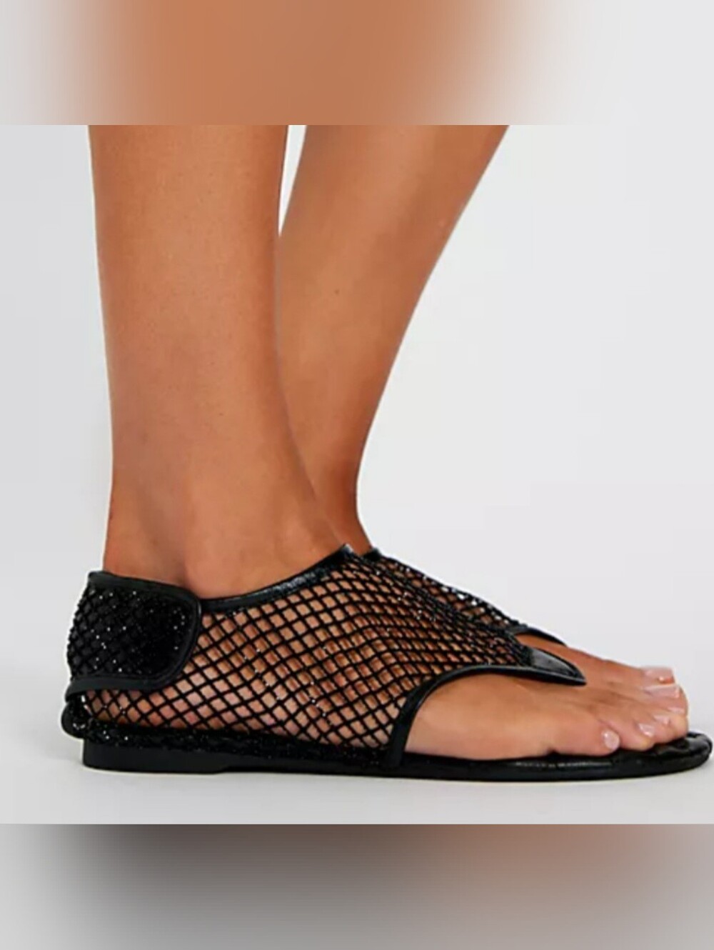 Lolacruz Thong-style Netted Upper With Crystals  Sandals. Size 8.5